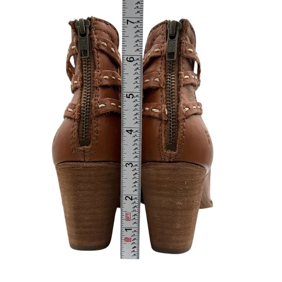 Frye Naomi Pickstitch Whisky Leather Shootie Ankle Boots (9.5) - Picture 12 of 16